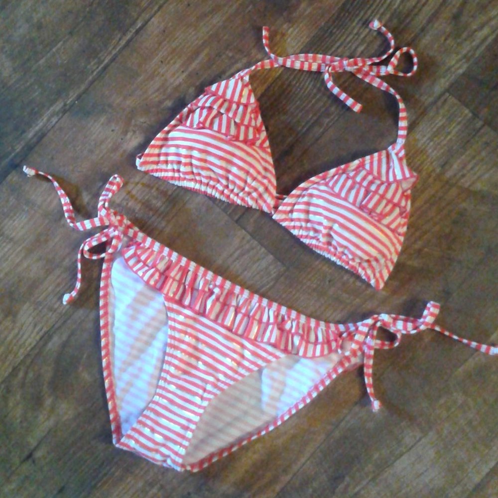 Retro Sailor Style Ruffle Bikini  *Never Worn*